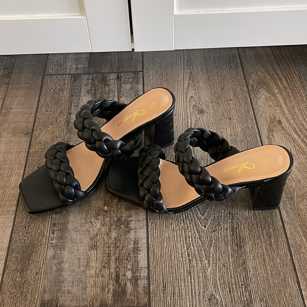 Black Braided Heels